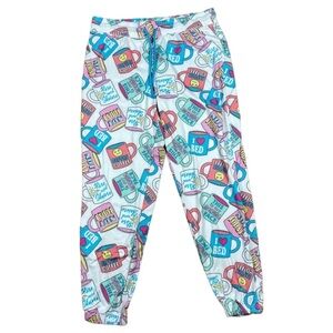 BRIEFLY STATED Womens Coffee Mug Jogger Sleep Pants Rise and Shine PJ Bottoms 2X